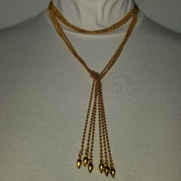 ✅1015 NWOT RARE Gold Tone Metal Beads  45" Necklace - Picture 5 of 15